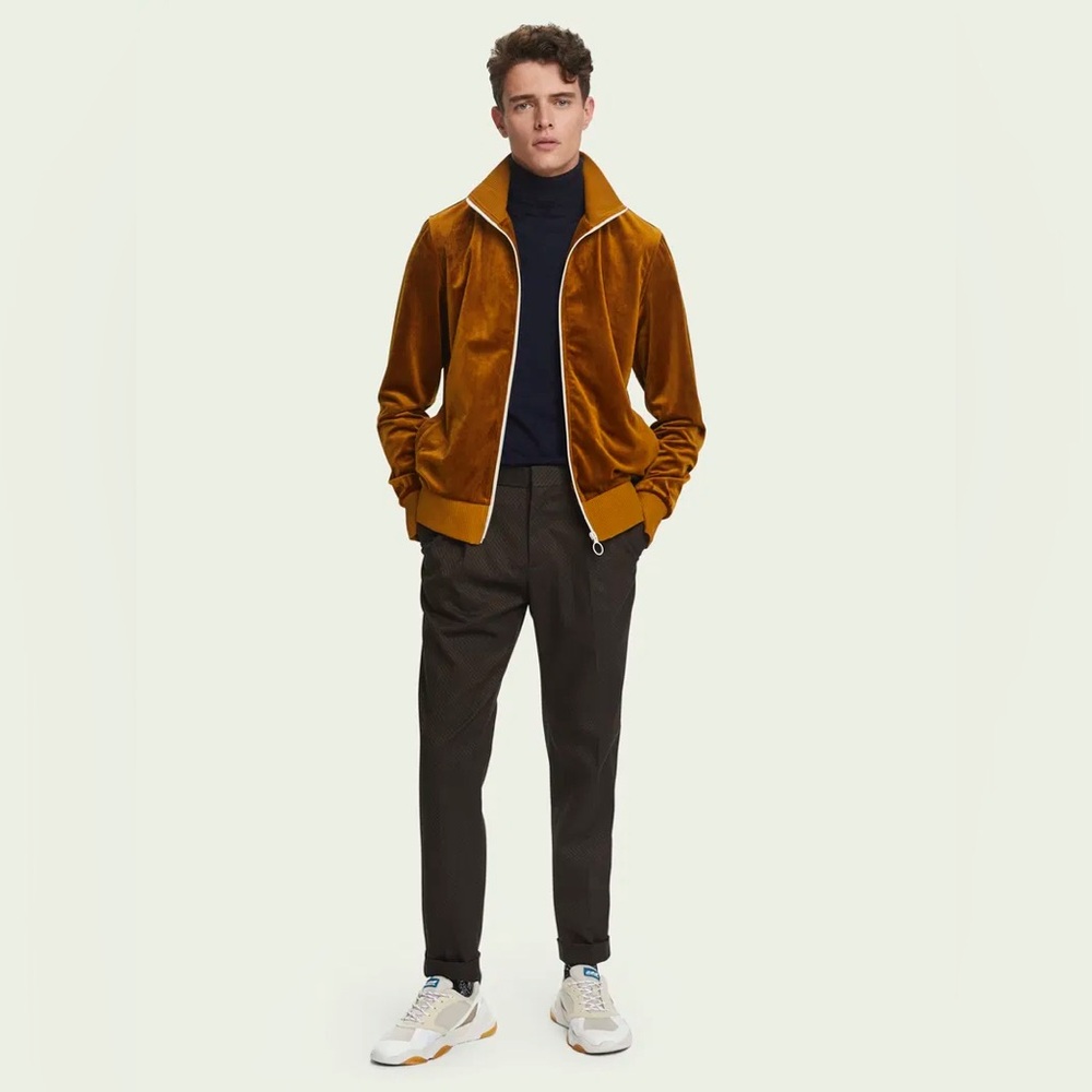 SCOTCH & SODA High Neck Velour Track Jacket